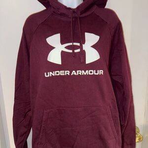 Under Armour Maroon Hoodie with White Logo Women’s Large